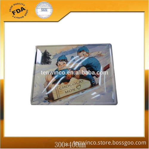 Rectangle Tinplate Sign with Wall Hanging Holes Rolled Edge